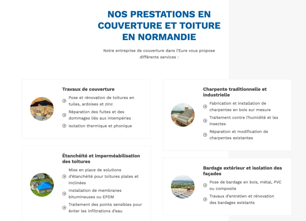 Travaux de couverture sur une maison normande avec toit en ardoise