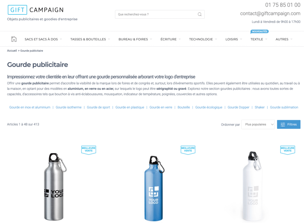 Gourdes réutilisables et sacs à dos personnalisés pour une communication responsable