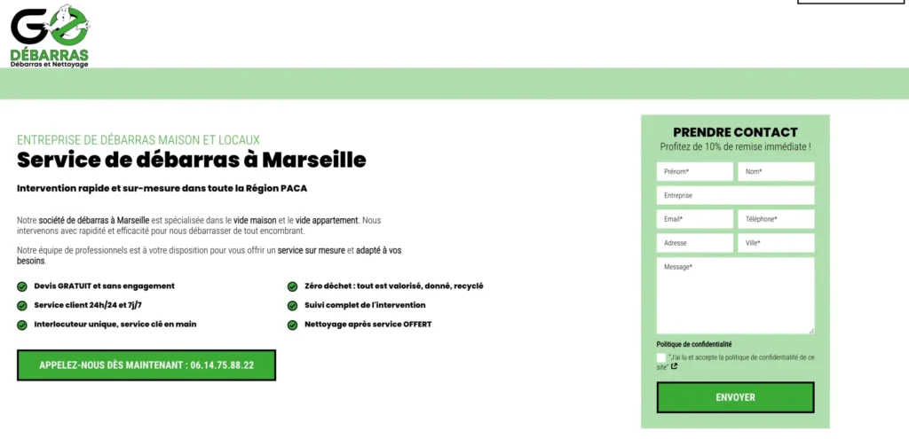 Équipe Go Débarras vidant une maison à Marseille rapidement et efficacement