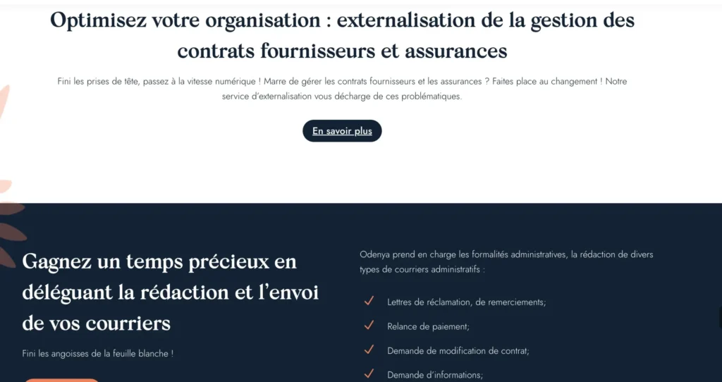 Odenya propose des services administratifs pour PME et entreprises