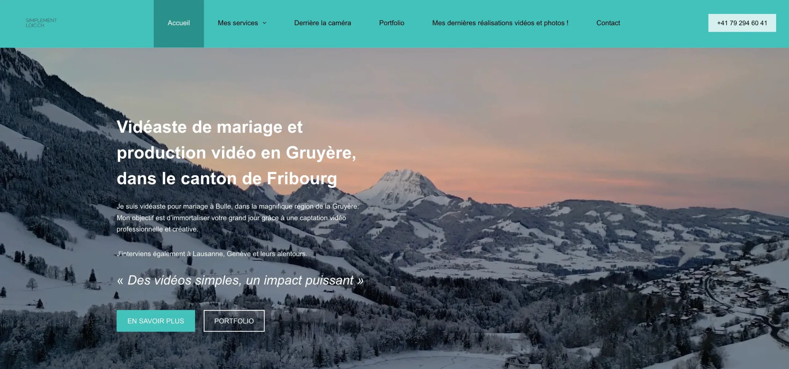 Site internet professionnel d'un photographe