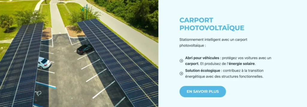 Exemple d’une pergola photovoltaïque produisant de l’électricité solaire