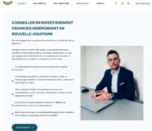 Page d'accueil du site de Maxime Battistello, conseiller en investissement financier