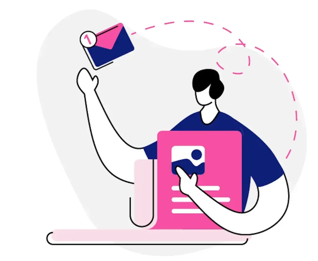 Stratégie de contenu sur écran d’ordinateur avec icônes réseaux sociaux