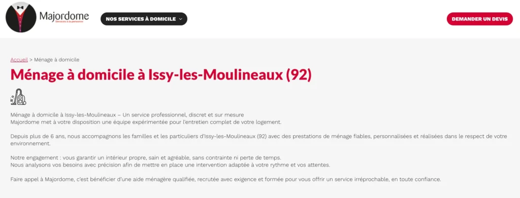 Intervention sur-mesure à domicile avec Majordome Formation SAP Issy-les-Moulineaux