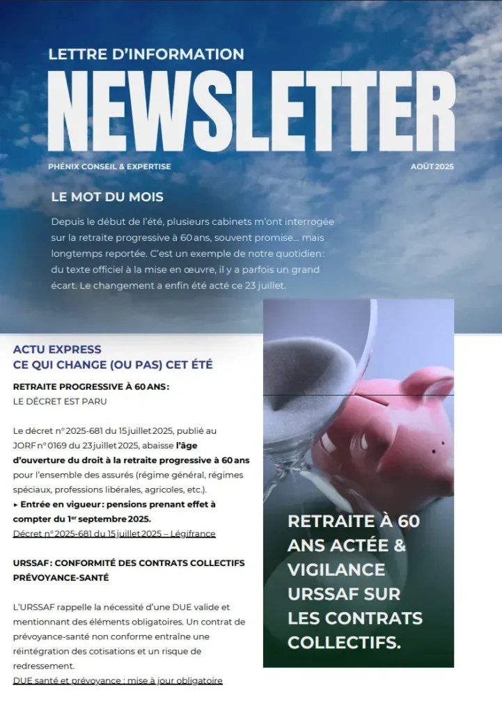 Newsletter Phénix Conseil & Expertise