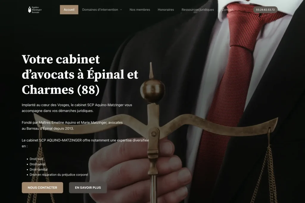 Création et modernisation de site internet avocat Vosges