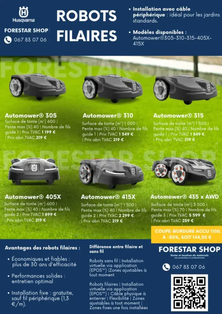 Flyer Logos HUSQVARNA, DEWALT, MERLO et autres sur flyer Forestar