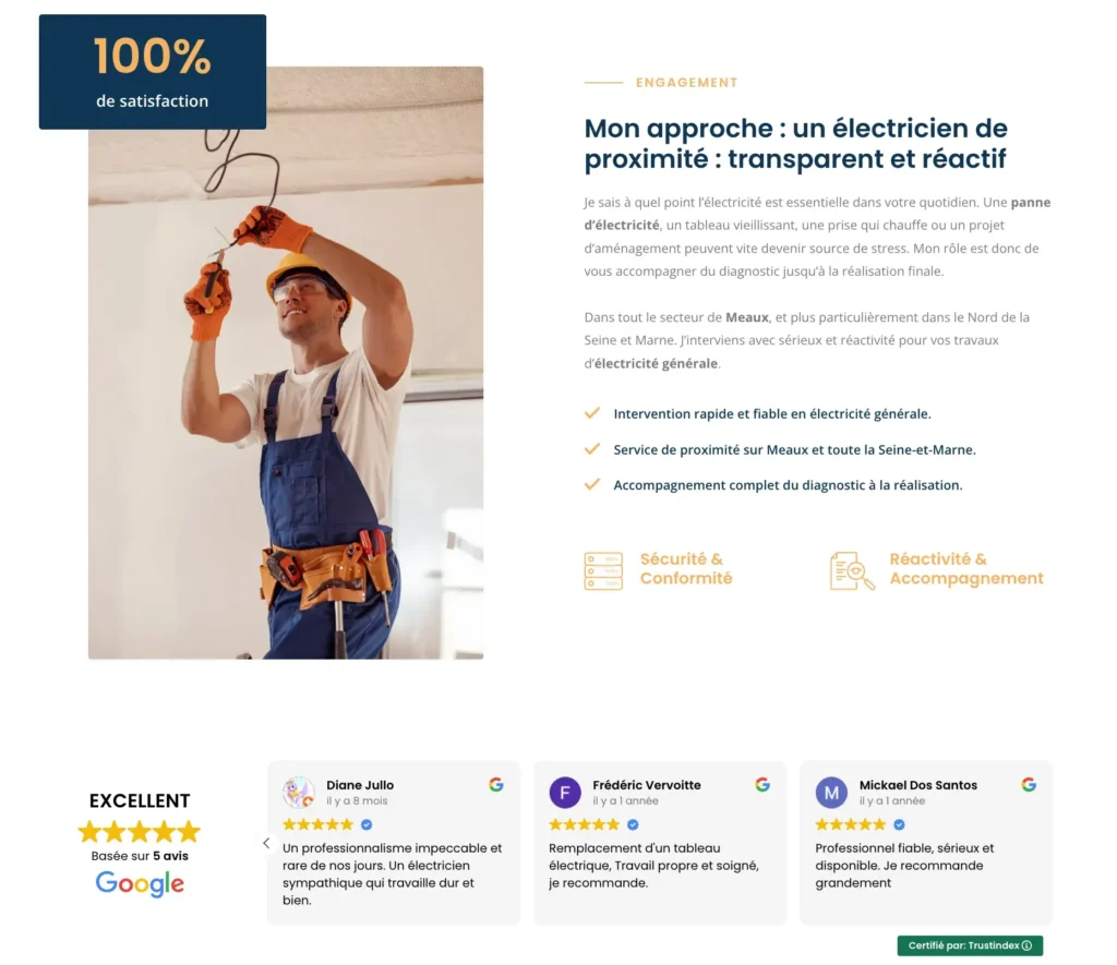 Conception d’un site optimisé SEO pour dépannage électrique dans le 77