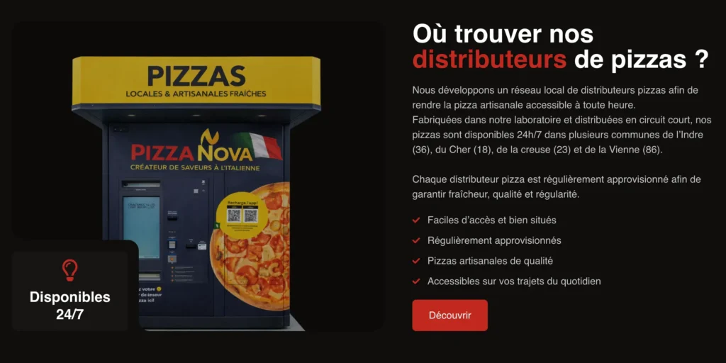 Création site WordPress pour distributeur de pizza
